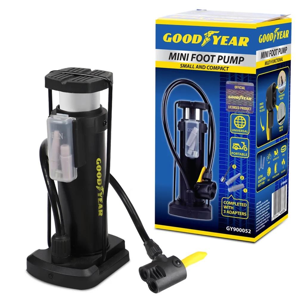 Goodyear Mini Foot Pump Portable Manual Inflator by Goodyear