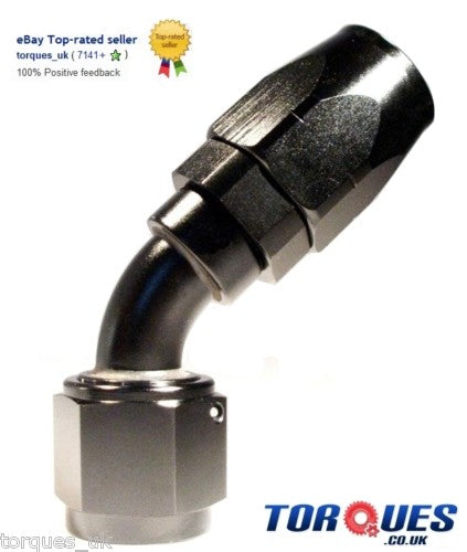 AN-16 45 Degree Swivel Seal Hose Fitting Black by Unbranded