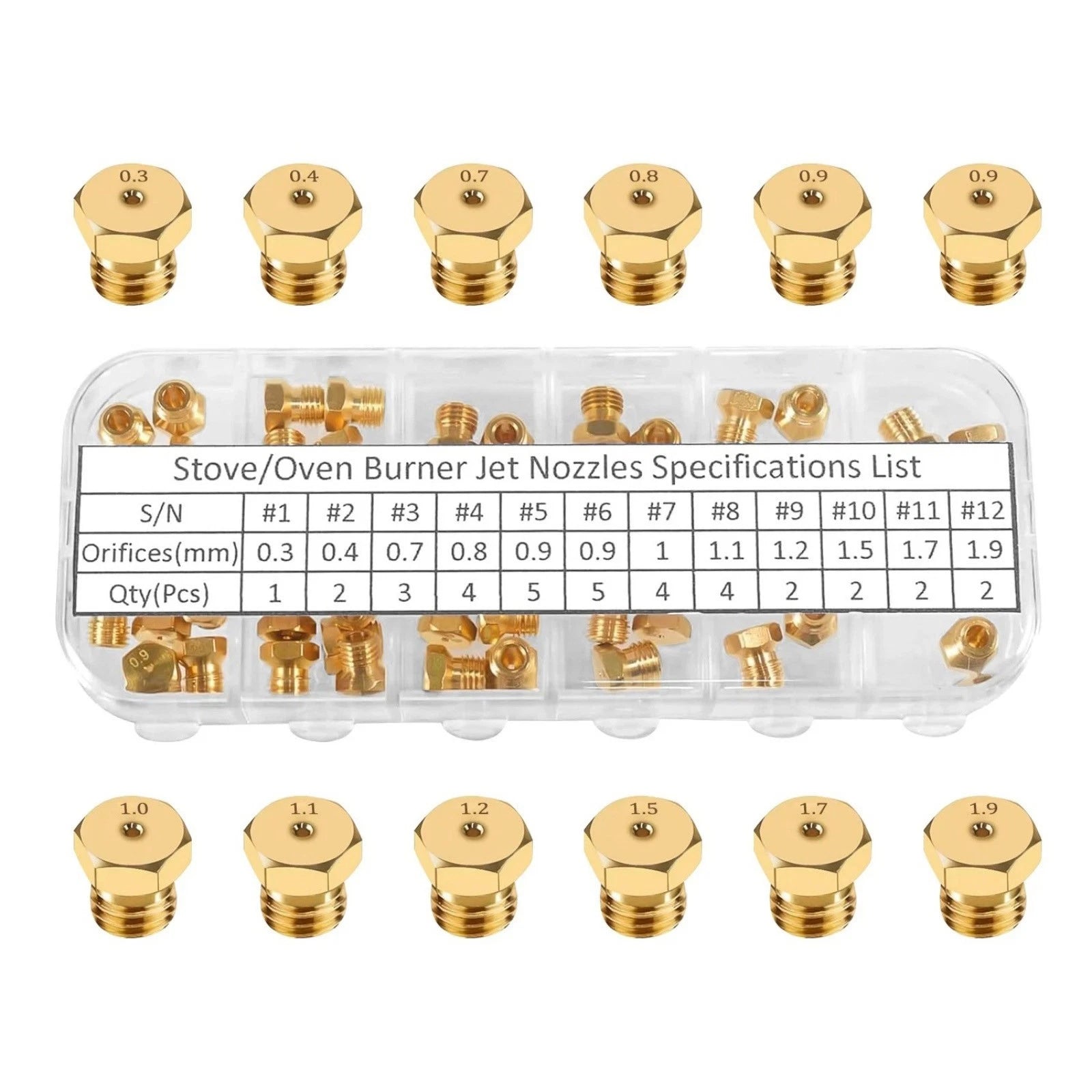 M6x0.75 Propane Orifice Nozzle Kit For Gas Range Stove Oven Lpg Butane