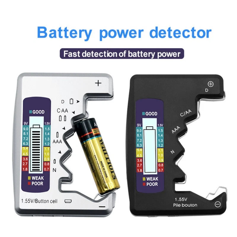 Digital Battery Checker Tester Voltage Power Meter For Aa Aaa C D 9V