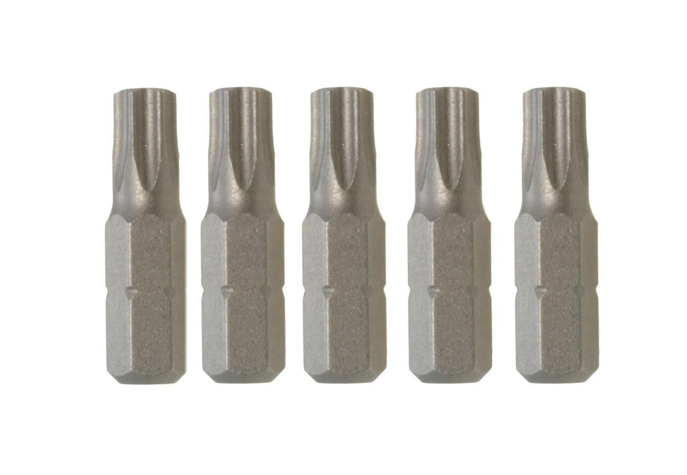5PC-Pack S2 Steel 6.25mmx25mml Torx Star Tamperproof Bits:t8h-T40h