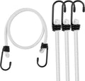WORKPRO 24'' Bungee Cord with Hooks, 4 Pack Superior Rubber Strong Elastic Rope