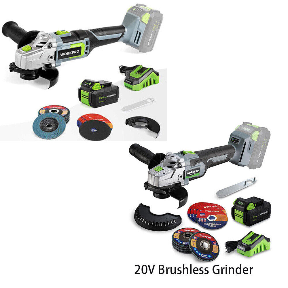 20V Cordless Angle Grinder Brushless Grinder 4-1/2Inch Dics