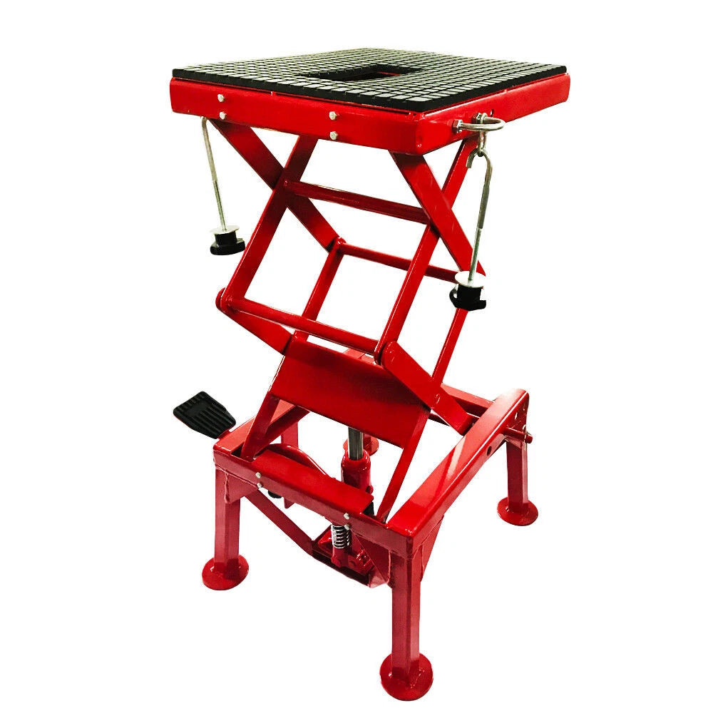 Motorcycle Center Scissor Lift Jack Hoist Stand Dirt Bikes 300LB Platform Center