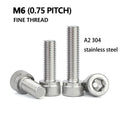 M6 x 0.75mm Allen Bolts A2 Stainless Steel