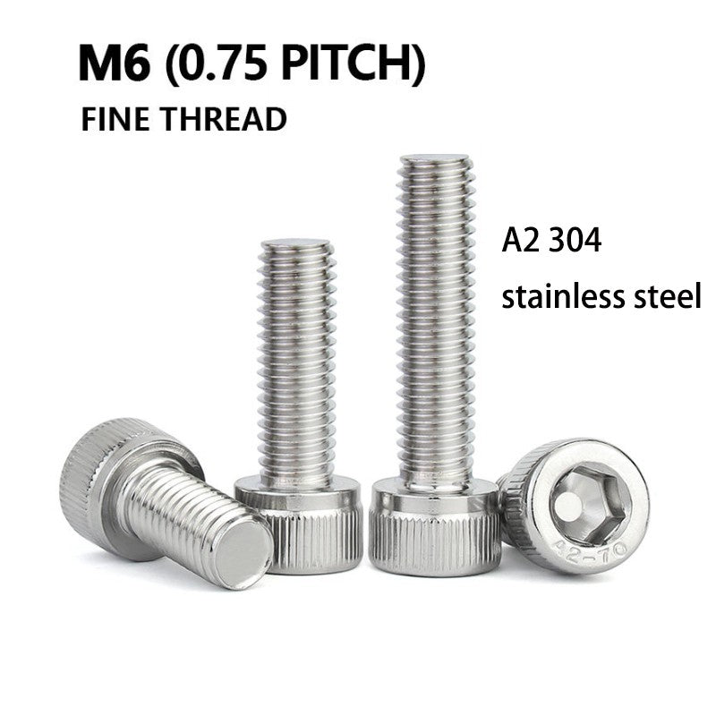 M6 x 0.75mm Allen Bolts A2 Stainless Steel