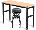Workpro 60" Adjustable Workbench 29in To 33.86in Shop Stool Garage