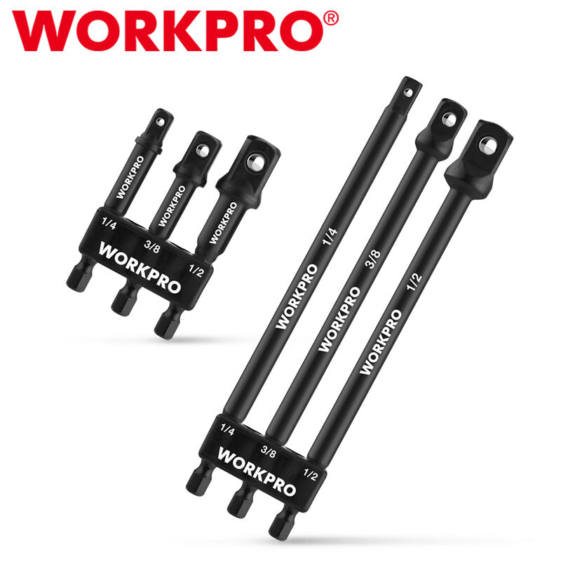 WORKPRO 6PC Socket Adapter Extension Bit Sets 1/4 3/8 1/2 Drive by WORKPRO