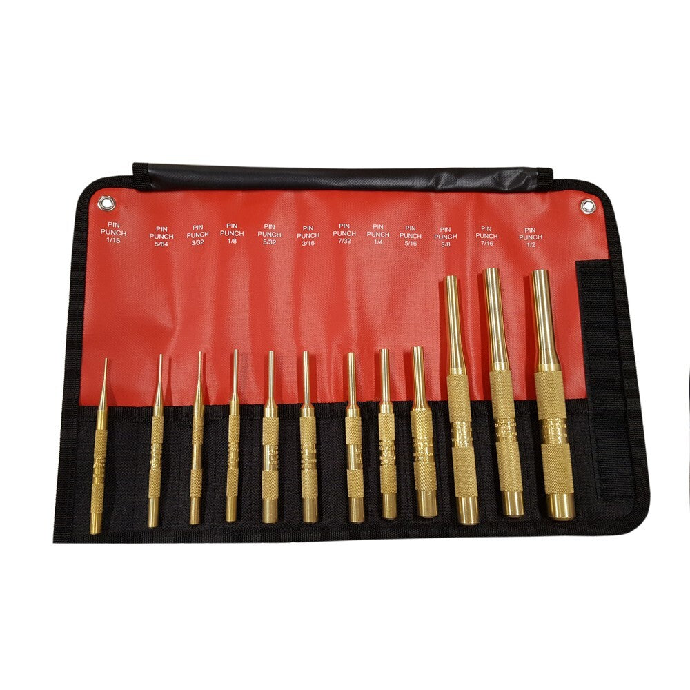 Mayhew 12pc Brass Pin Punch Set