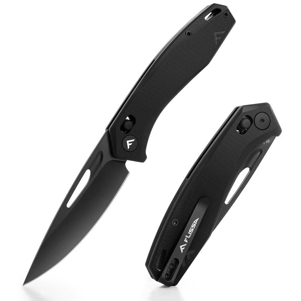 Flissa Folding Pocket Knife Axis Lock 3.5" D2 Steel Blade G10 Handle