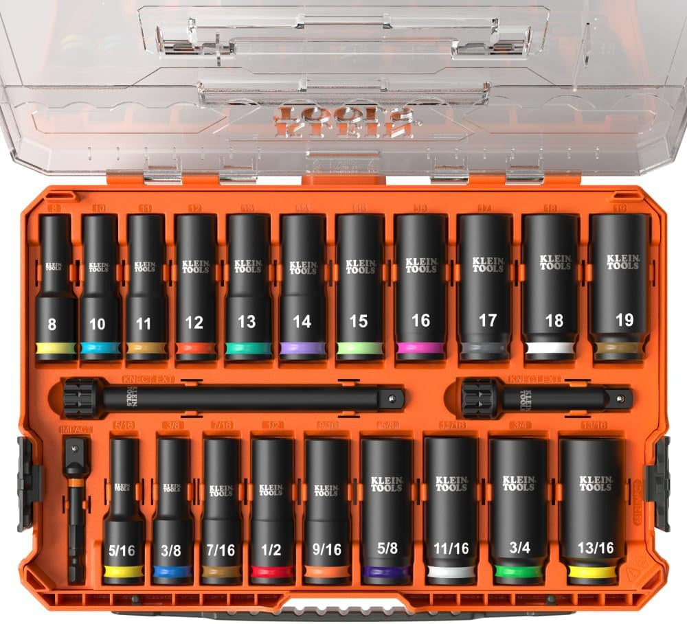 KNECT Deep-Well 3/8-Inch Drive Impact Socket Set 23pc by KNECT