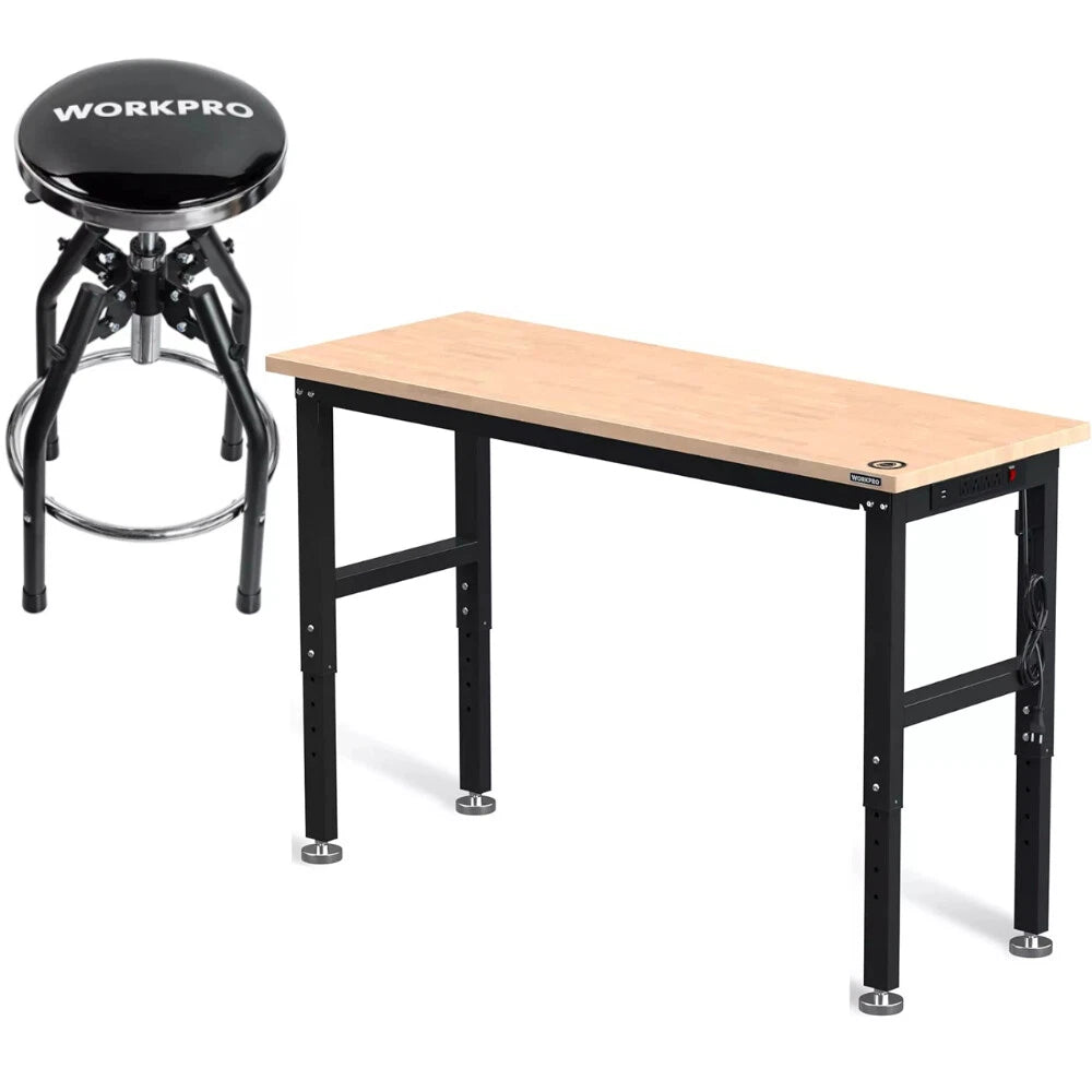 Workpro 29in To 33.86in Shop Stool Garage Bar Stool 60" Adjustable
