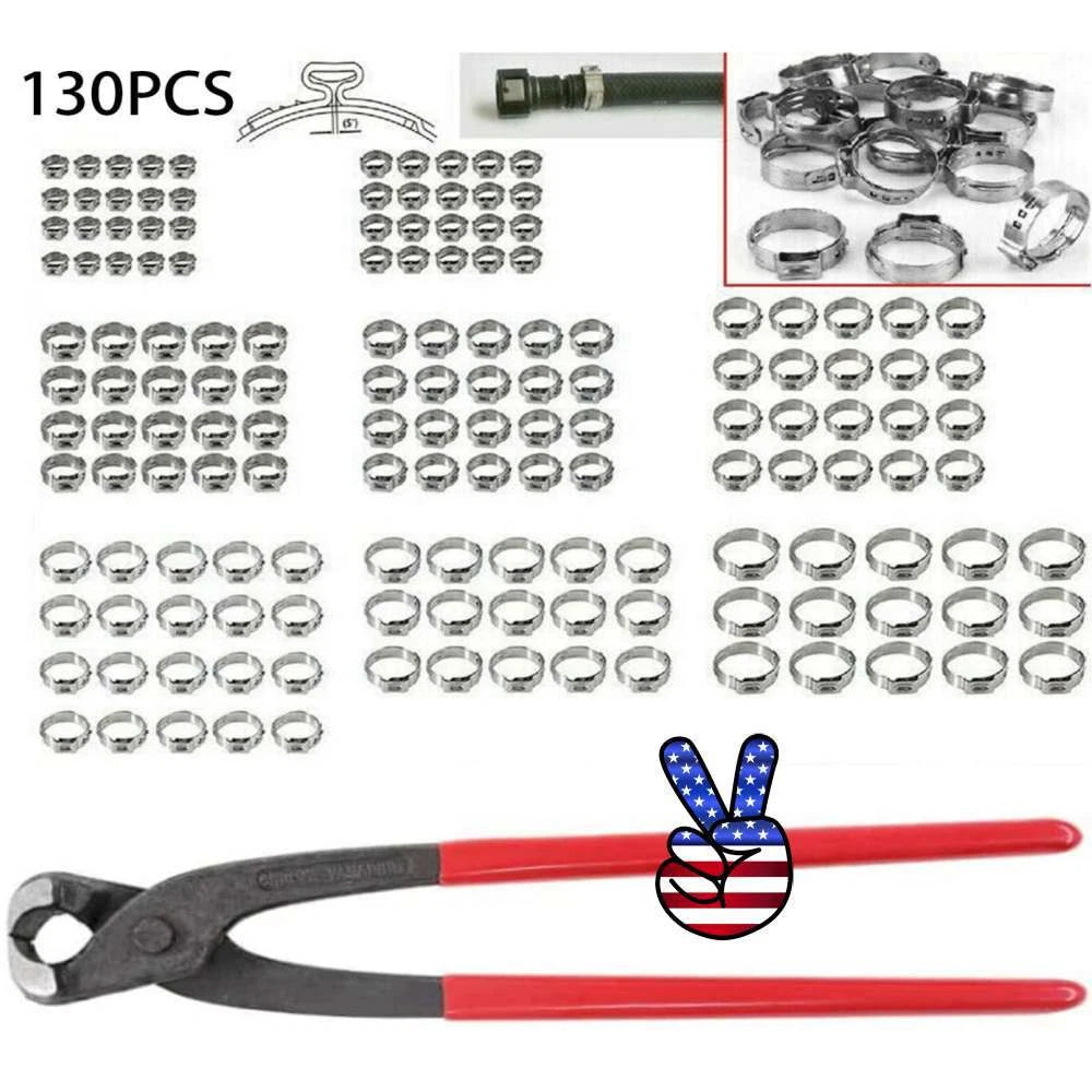 Stepless Single Ear Hose Clamps Crimper Crimping Tool 304 Stainless