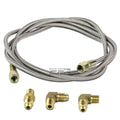 77" Braided Oil Feed Line Brass Npt Fitting for Turbo Turbocharger Kit