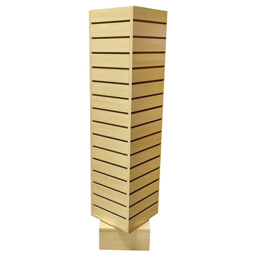 12 Inch X 12 Inch X 54 Inch Maple Revolving Slatwall 4 Sided Rotating