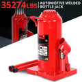 Red 17.3" 16 Tons Manual Automotive Hydraulic Welded Bottle Jack Car
