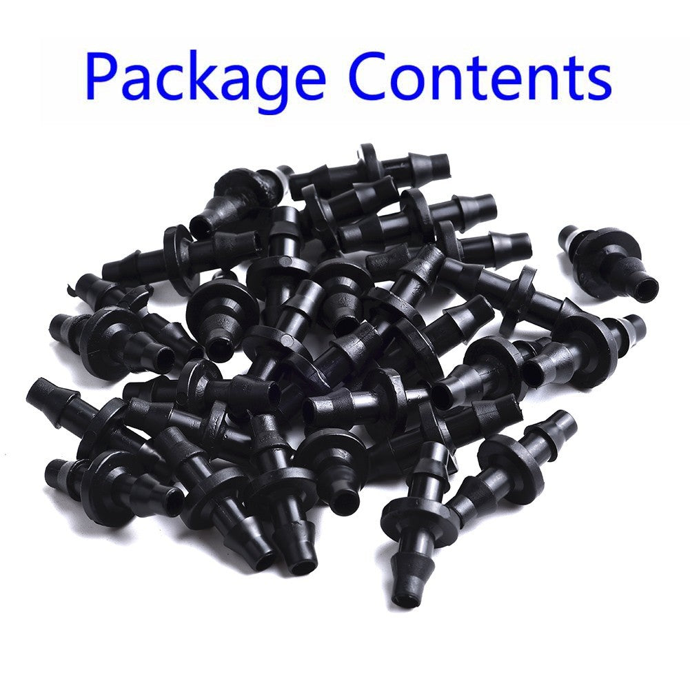 Water Connector Barbed 4/7mm Black 100pc