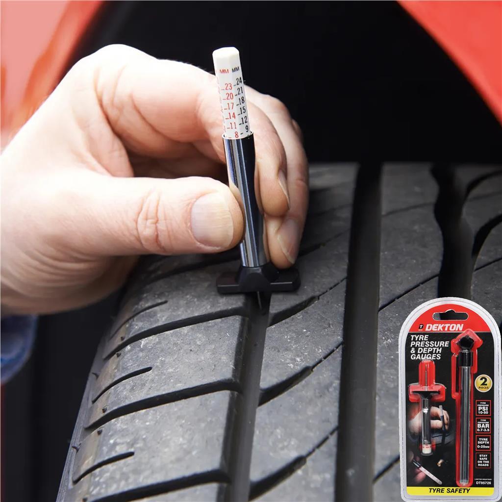 Dekton Tyre Air Pressure Depth Gauge Kit by Dekton