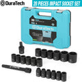 Duratech 1/2" Drive Impact Socket Set Shallow Socket Set Metric Bar