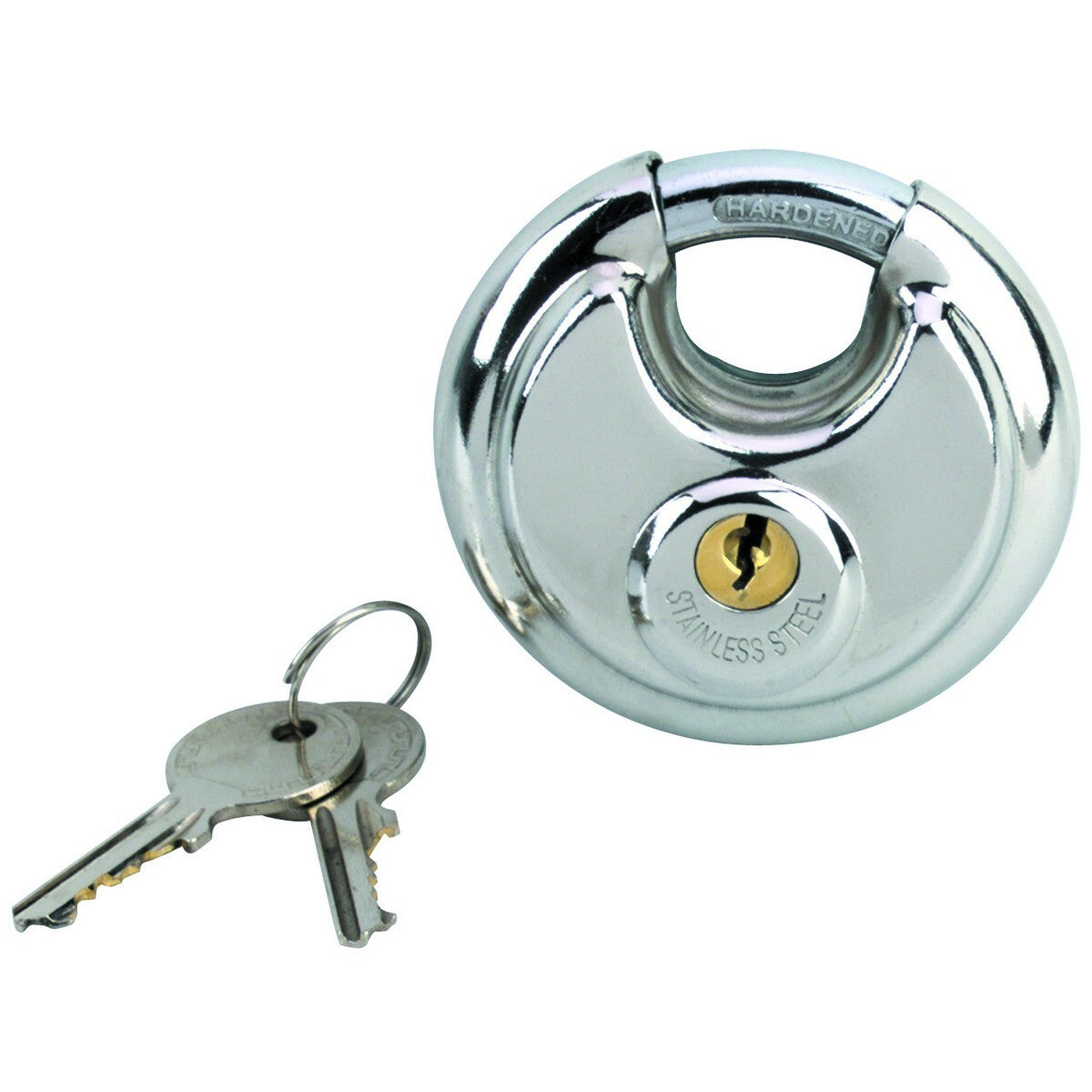 2-3/4" Round Stainless Steel Lock Key Disc Storage Padlock