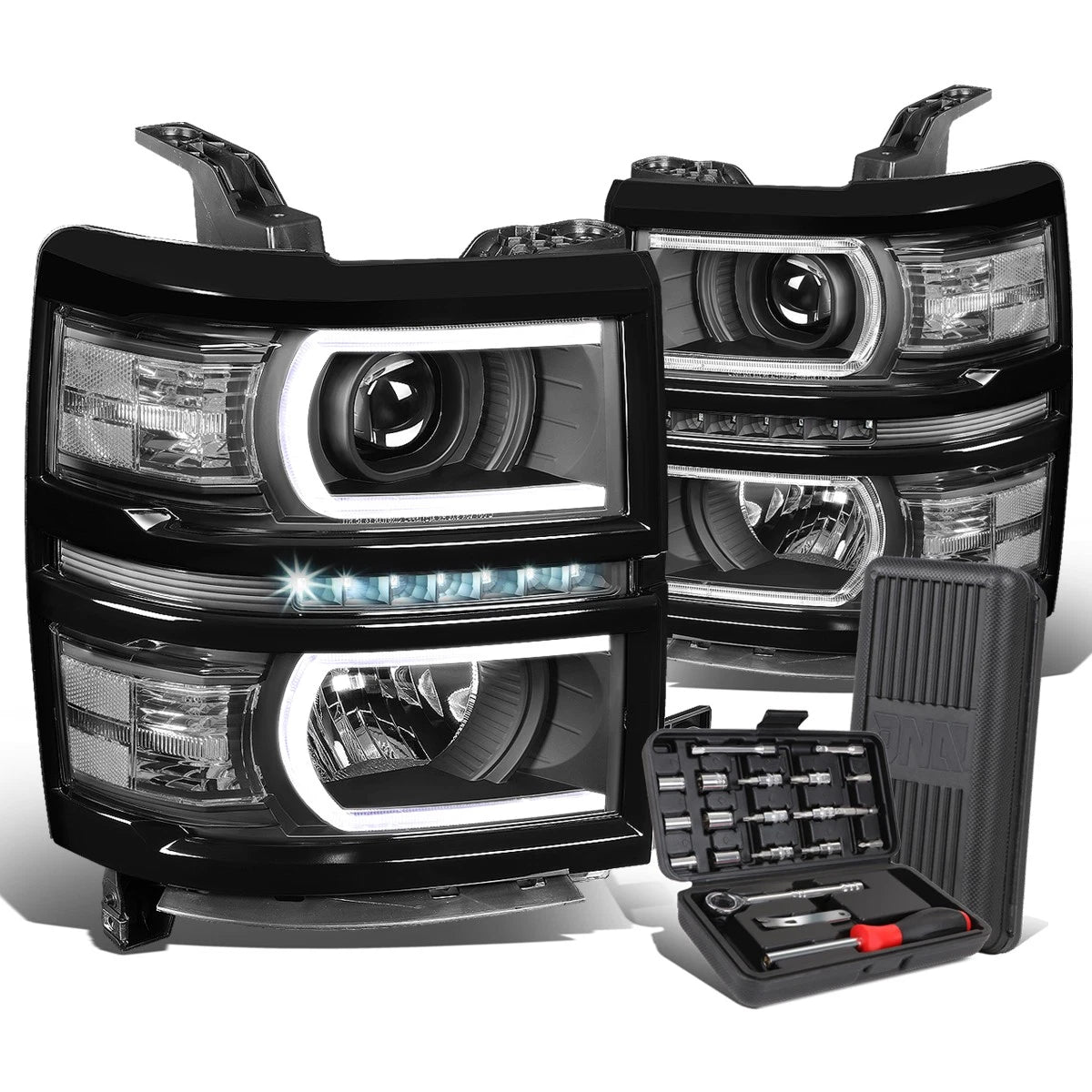 For 2014-2015 Silverado 1500 Led Black Clear Side | Built Supply Co