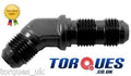 AN -6 (AN6 AN 06) 45 DEGREE Forged Bulkhead Fitting Black