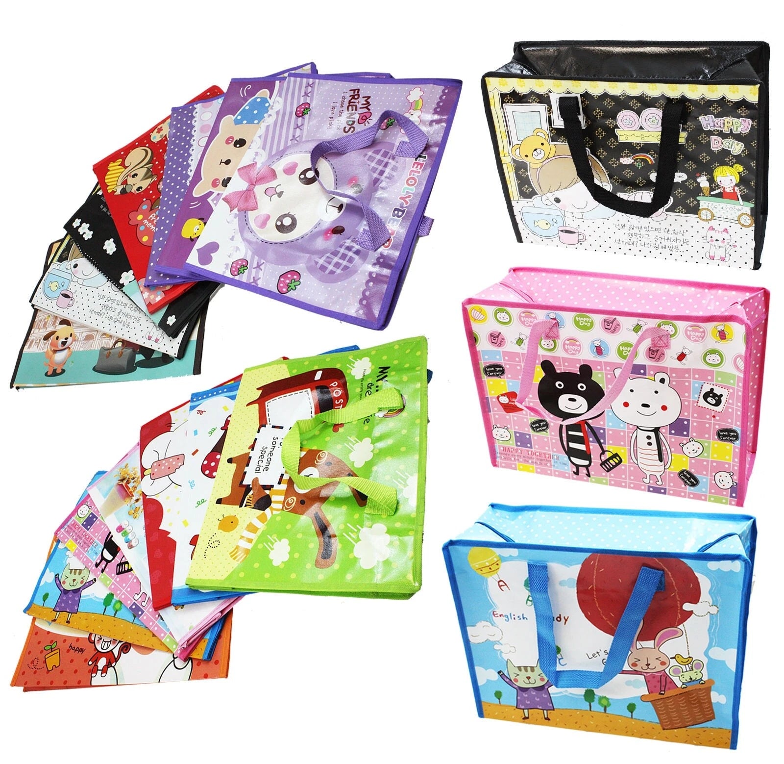 Reusable Tote Bag Shoulder Waterproof Shopping Grocery Travel Picnic