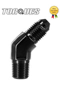 AN -3 (AN3 AN 03 3AN) to 1/8" NPT 45 Degree Adapter In Black