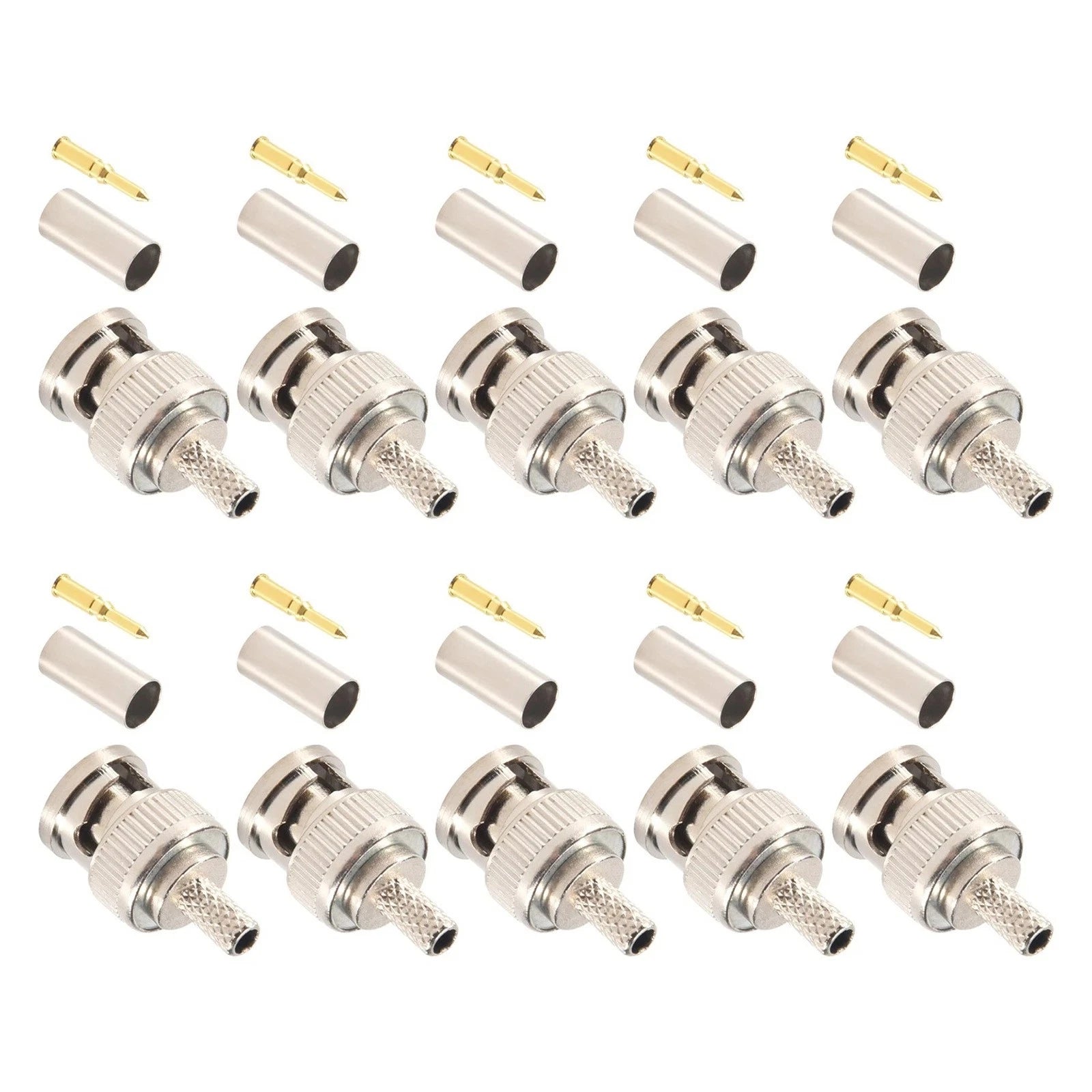 Bnc 50 Ohm Crimp Male Plug 10-pack Suit Rg58c/u T&m Probe Extension