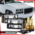 Black Housing Headlight & Bumper for 94-00 GMC C/K
