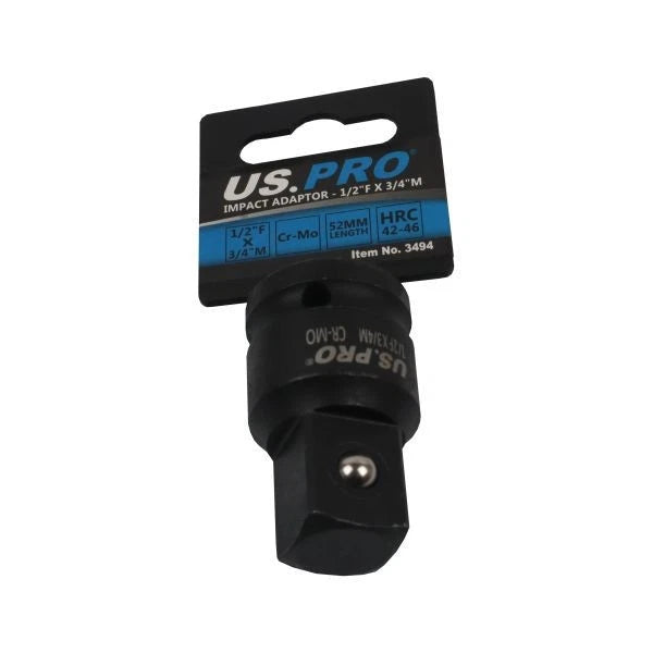 Us Pro Impact Adaptor Socket 1/2"f To 3/4"m Cr-mo 52mm Step Up