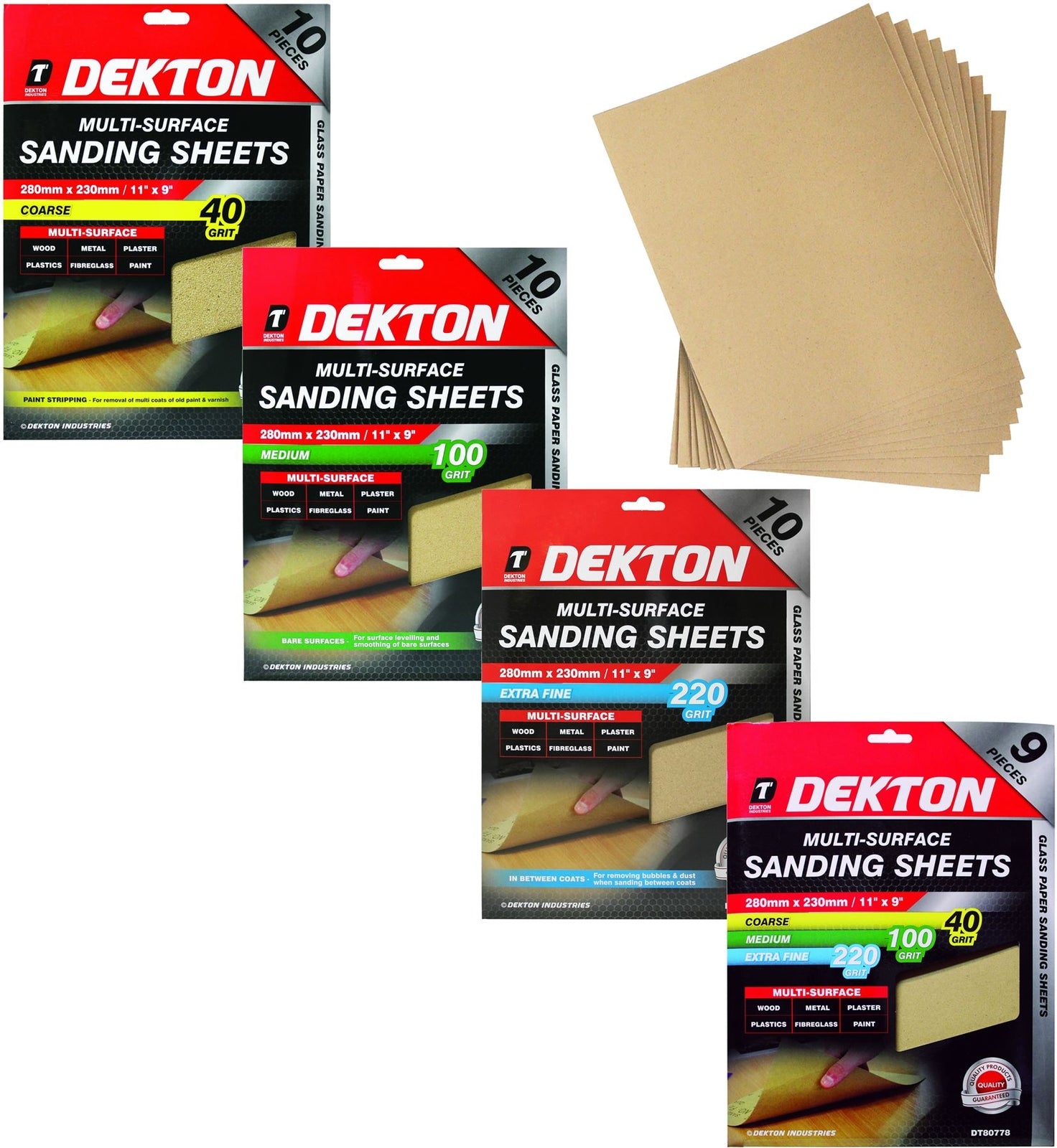 Dekton Sanding Sheet Set 40, 100, 220 Grit