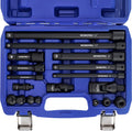Workpro 18-piece 1/4" 3/8" & 1/2" Drive Impact Socket Extension Set