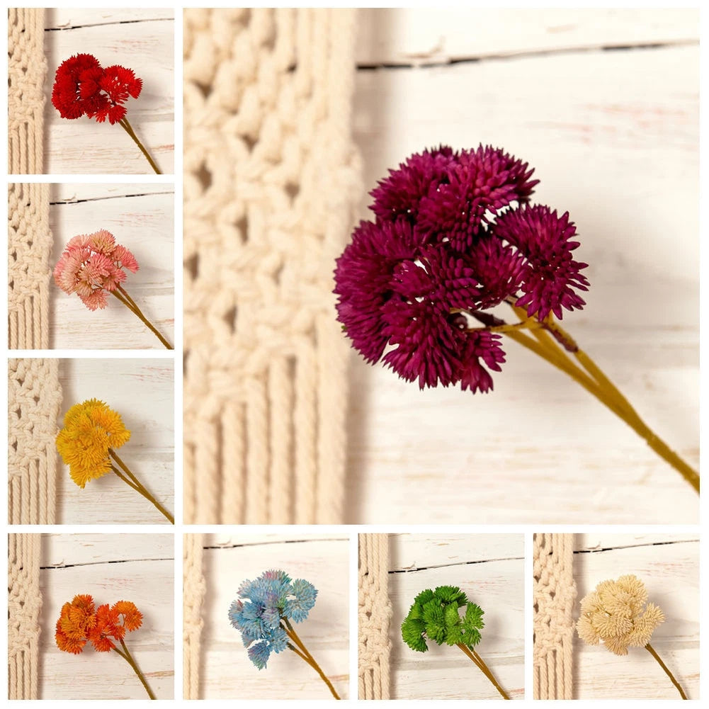 Floral Artificial Hydrangea Bouquet Soft Rubber Fake Plants For Home