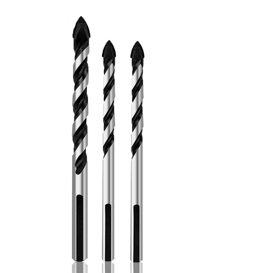 Tungsten Carbide Tip Multi-Material Drill Bits 6-8-10mm 3pc–Glass