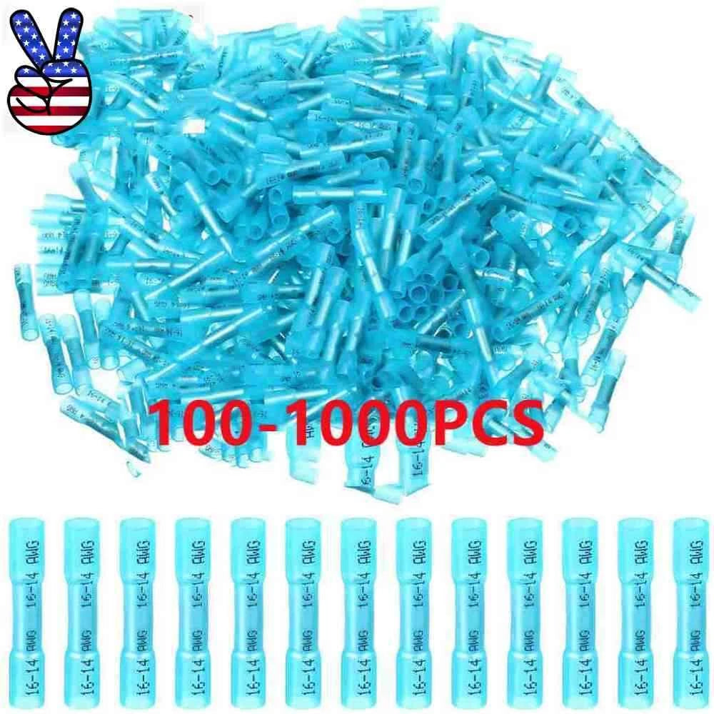 Heat Shrink Waterproof Wire Connectors Blue 14-16awg Butt Seal