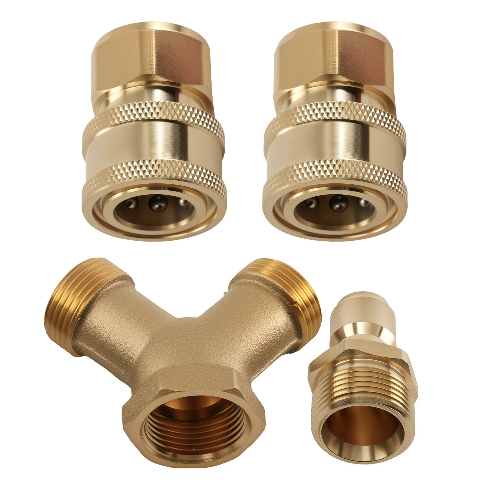 Brass Pressure Washer Y-Splitter 3/8'' Quick Connect