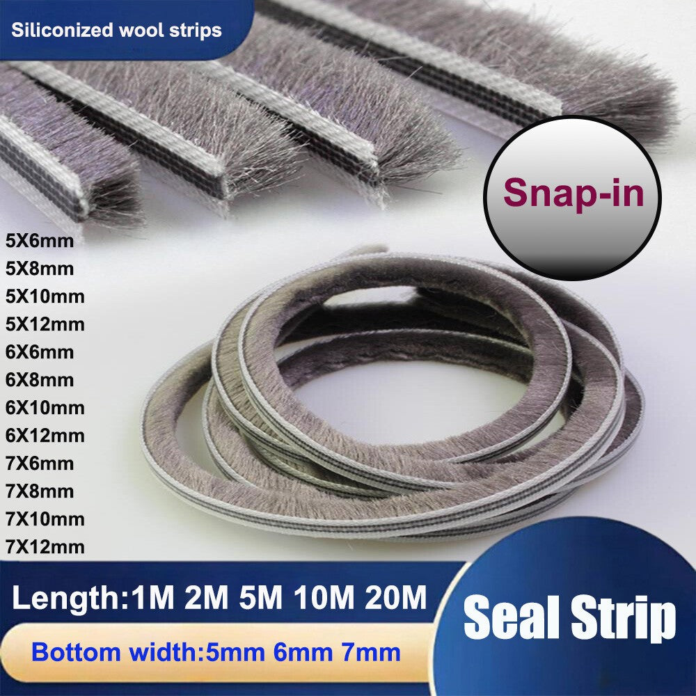 5mm/6mm/7mm Hairy Door and Window Brush Draught Exclude