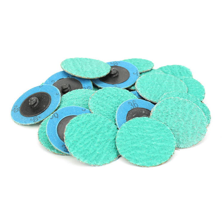 100 Pack - 2" 36 Grit Zirconia+Grind Aid Quick Change Sanding Discs