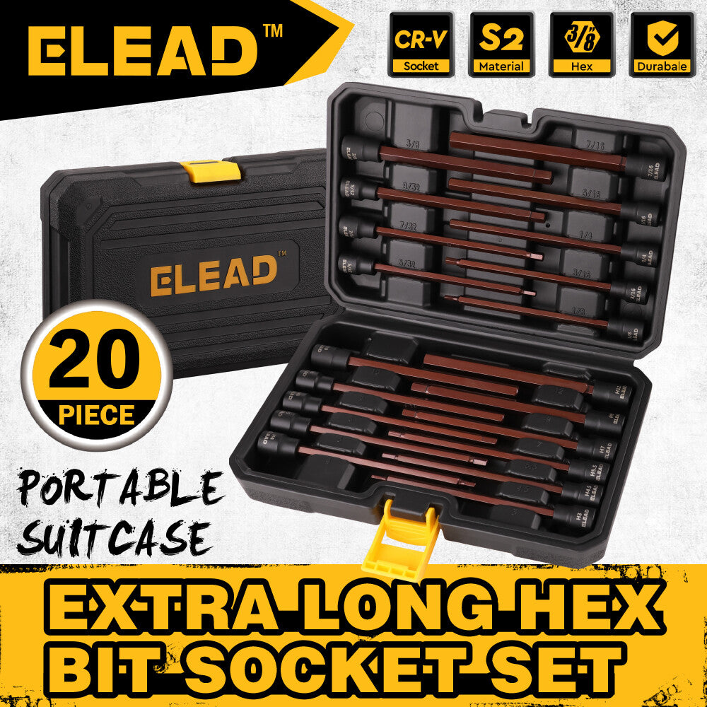 Extra-long Allen Hex Bit Socket Set 3/8" Drive Sae | Built Supply Co