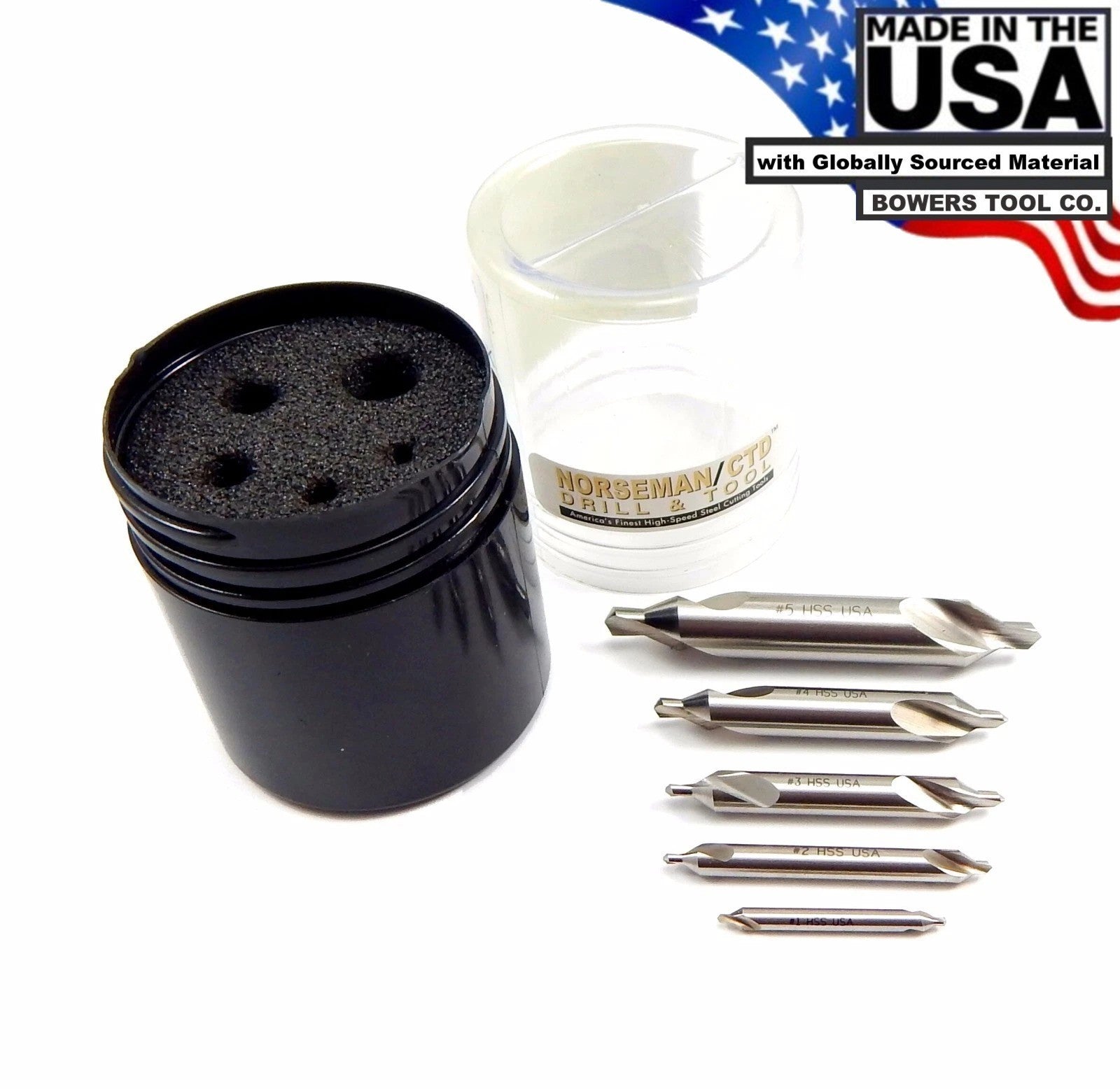 Norseman 5pc Combined Center Drill Set