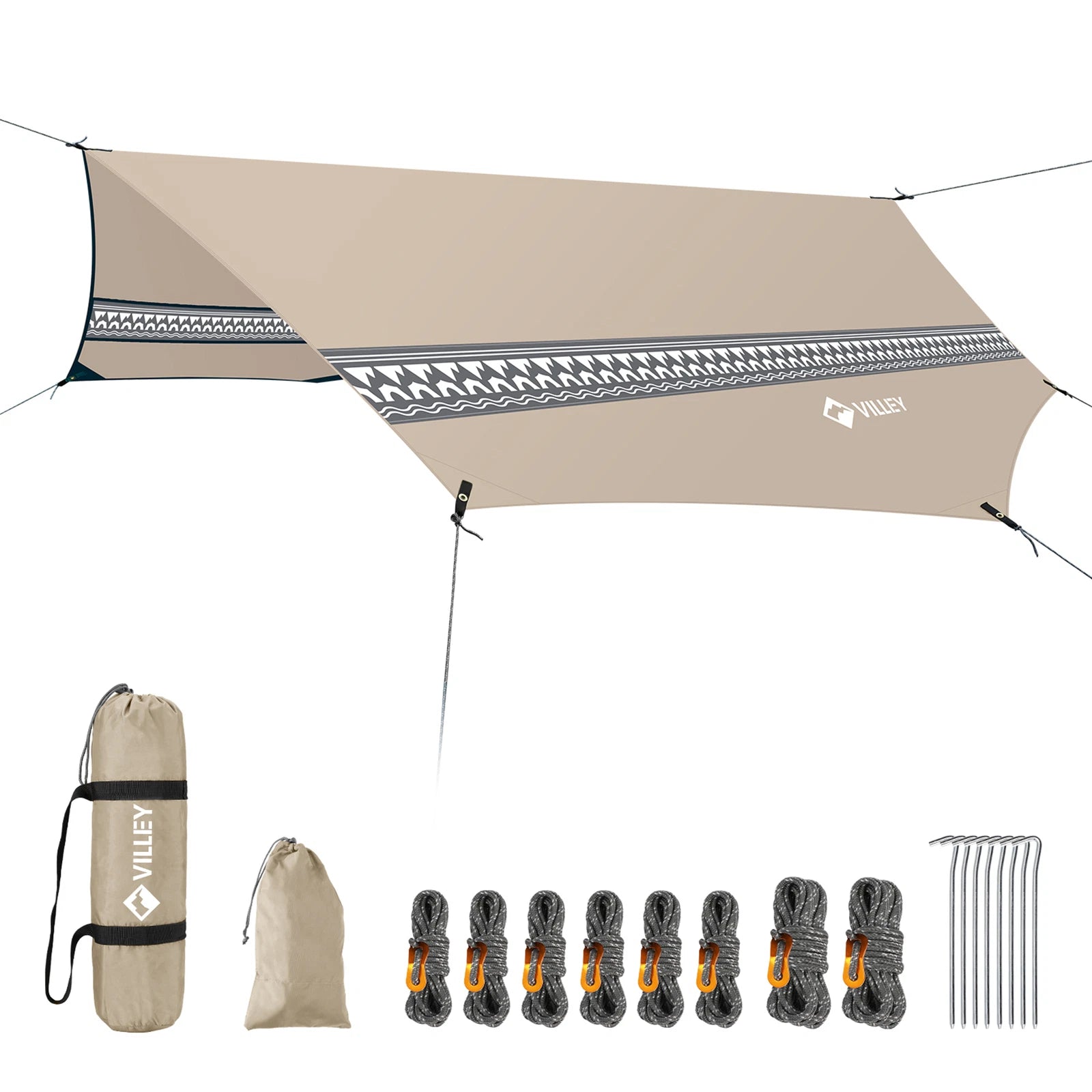 Waterproof Camping Tarp Sun Shelter Hammock Tent Rain Fly Octagonal