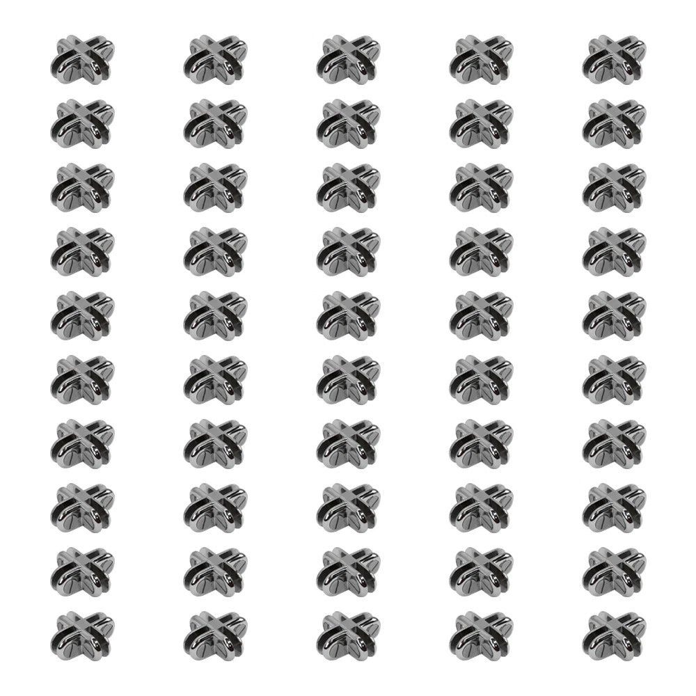 Set Of Chrome 4-way Glass Connector 3/16 Inch Tempered Glass