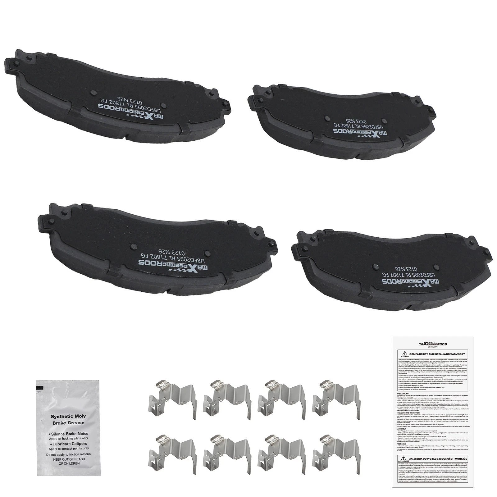 Rear Left&amp;right Brake Pads Set For Ford F-250 F-350 Super Duty 2013-2022 D1691