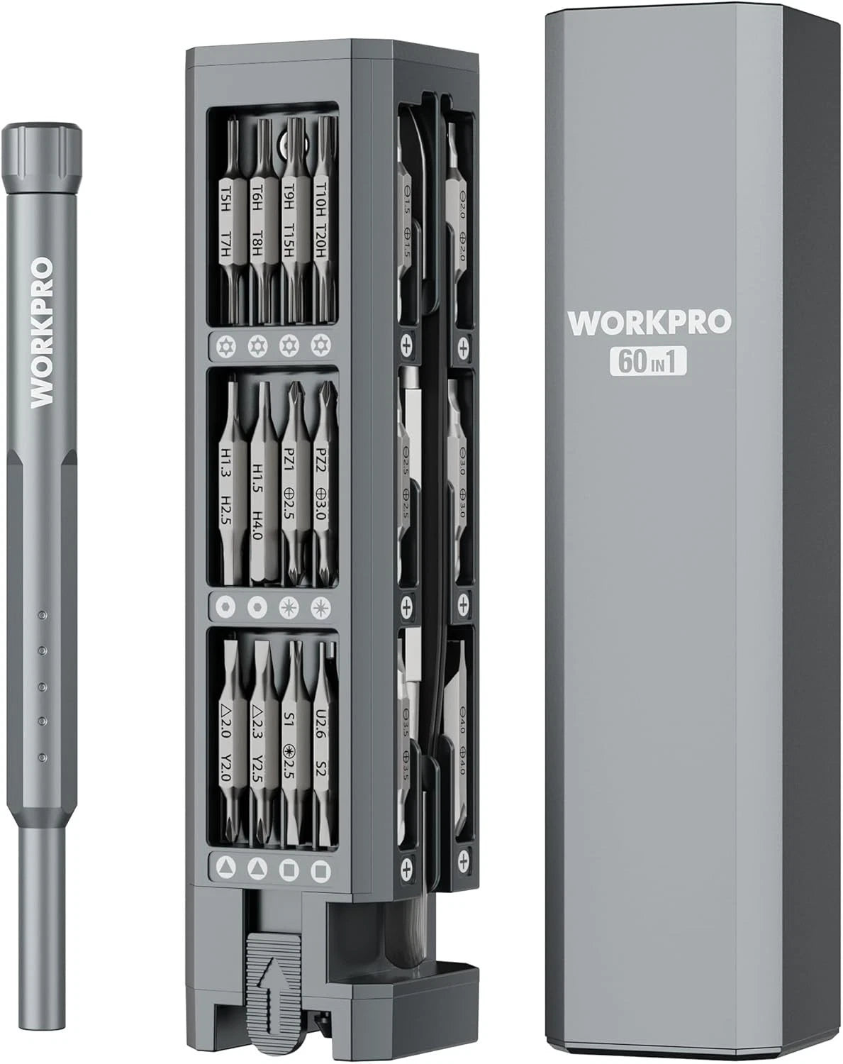 WORKPRO 60-in-1 Precision Screwdriver Set 360°Spin Magnetic Screwdriver Bit Sets