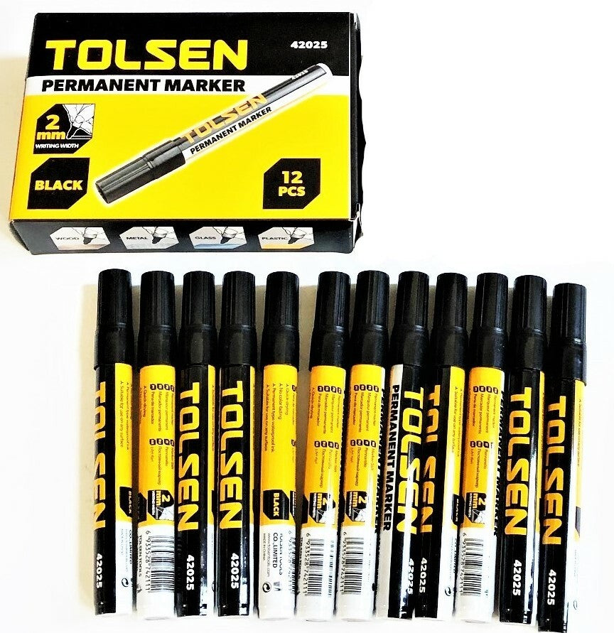 Black Permanent Markers Quick Dry Waterproof Ink