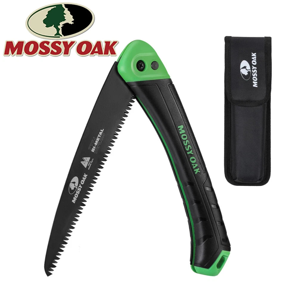 MOSSY OAK 7" Folding Hand Saw Pruning Saws D6A and M2 Bimetal Saw Blades w/Pouch