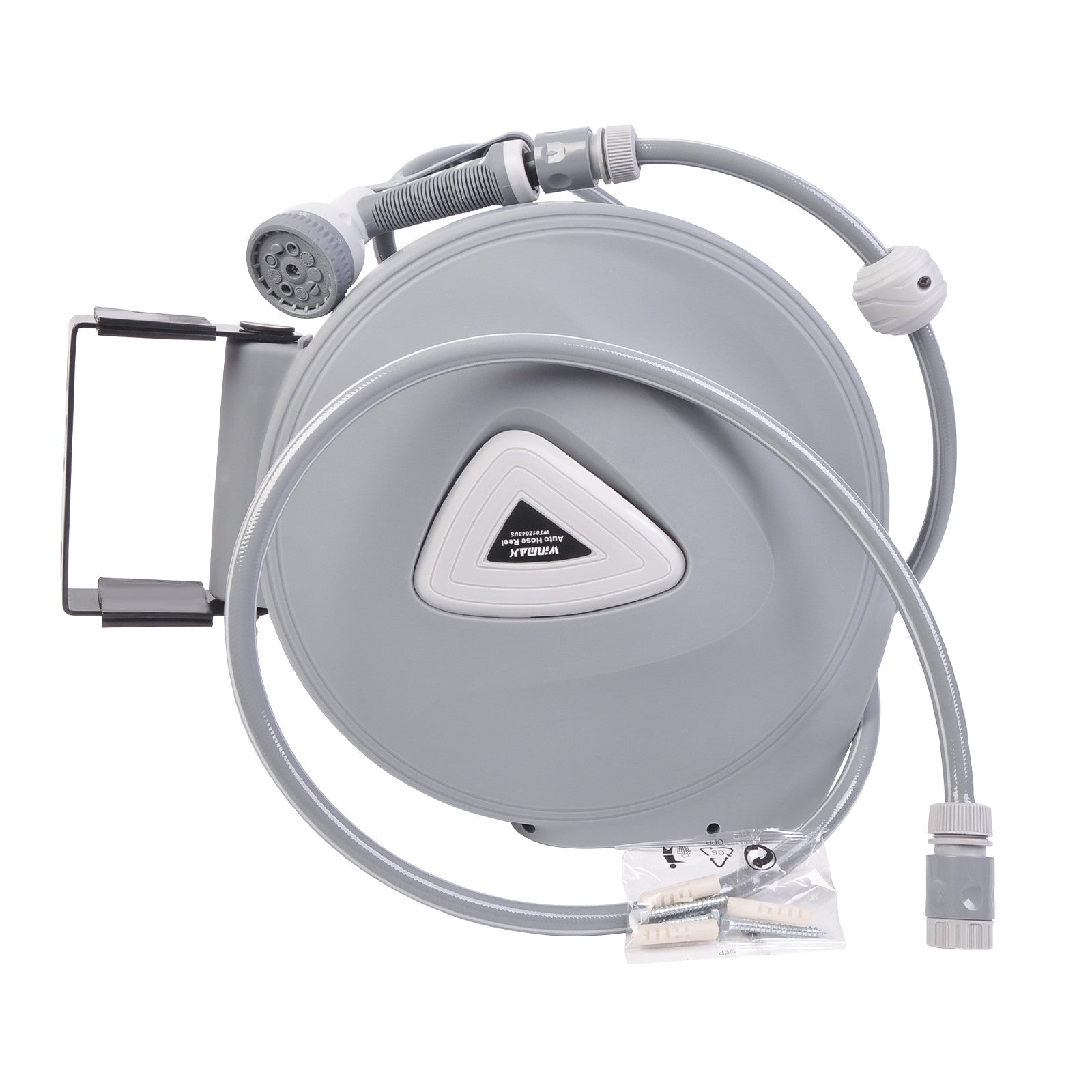 Retractable Garden Water Hose Reel Gun Spray Gun Rewind Wall Mount
