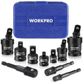 WORKPRO 10PC Impact Socket Set Adapter 1/4" 3/8" 1/2"