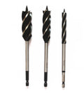 Self Feeding Wood Auger Bits 165mml 4 Flute 1/4" Hex Shank Hard Wood